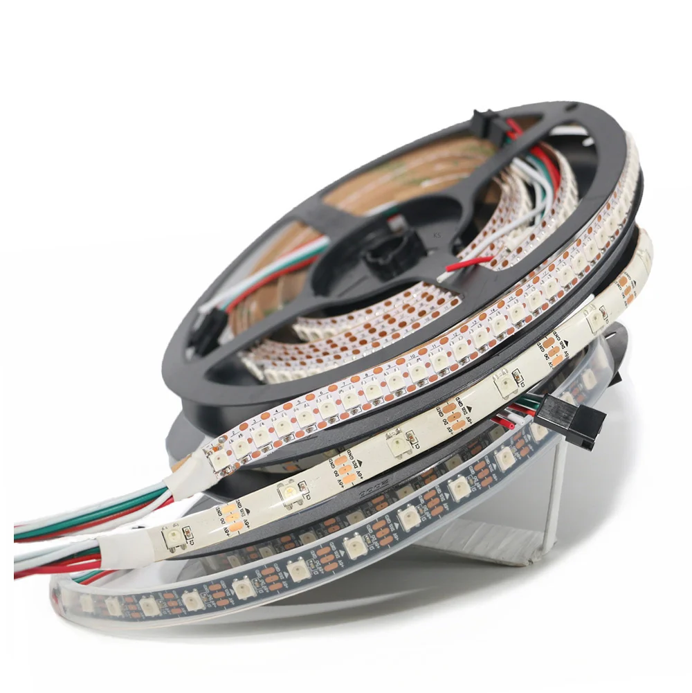 Индивидуально Адресуемая светодиодная RGB лента 2812 5050 SMD WS2812B Светодиодная e DC 5 В