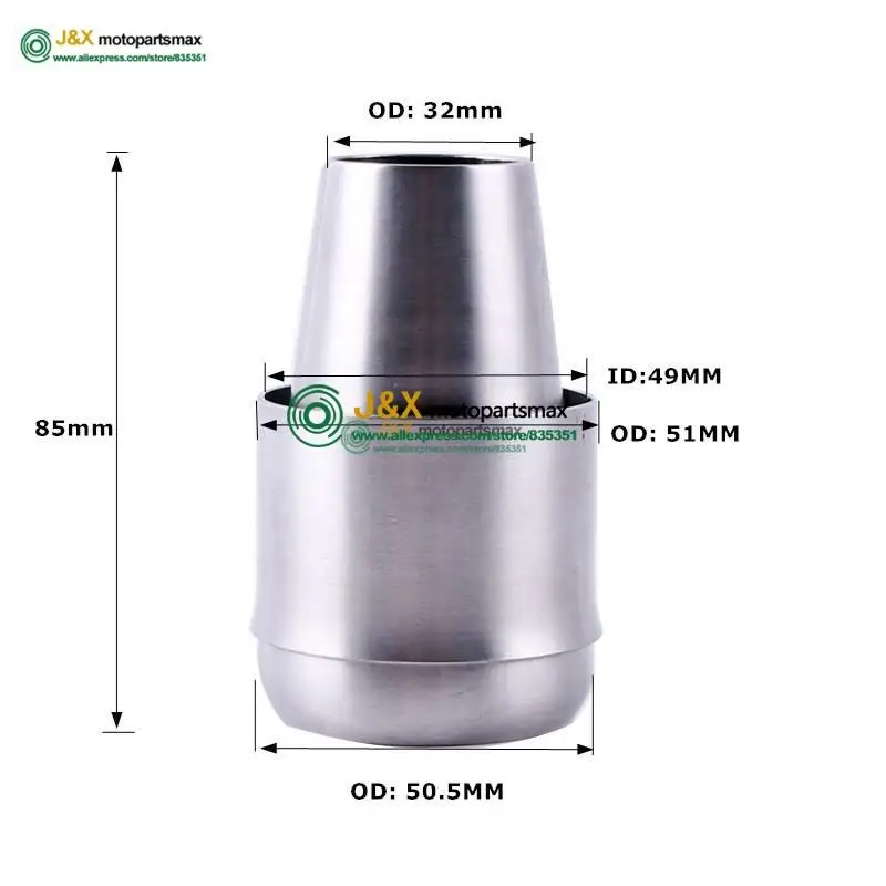 Переходник для выхлопных труб мотоциклов переходник из нержавеющей стали 51-61 мм |