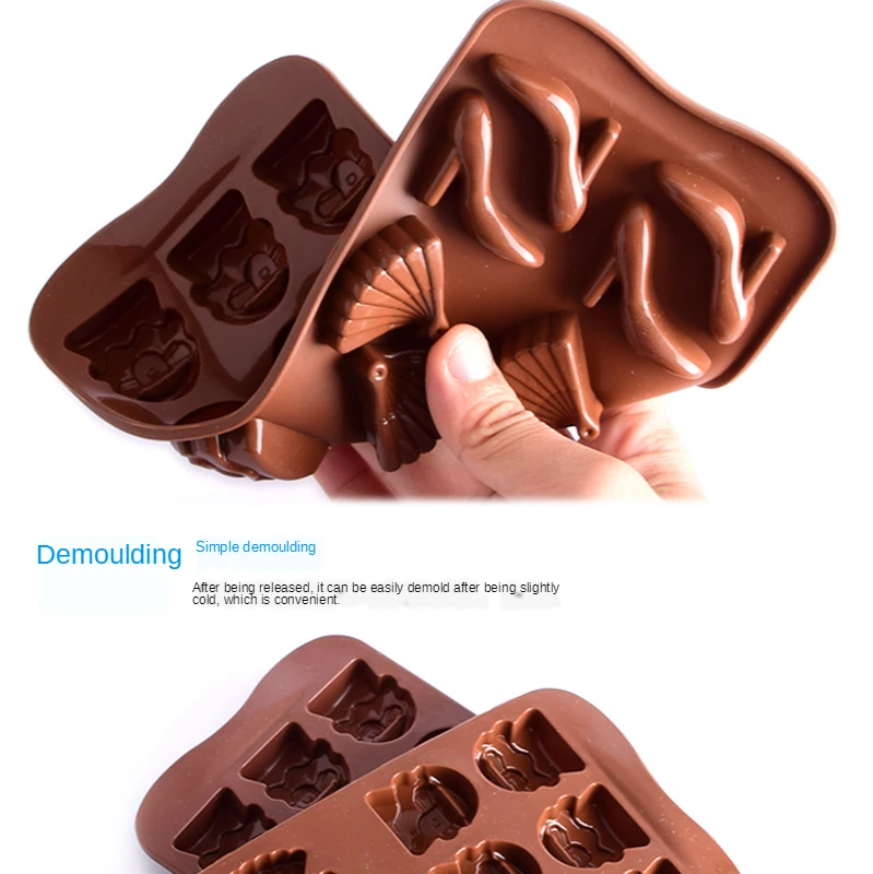 

Resin Mold Silicone Shoes Fan Silicon Crystal Drops of Glue Modelling Chocolate Candy Cake Baking Mold DIY Pudding Model