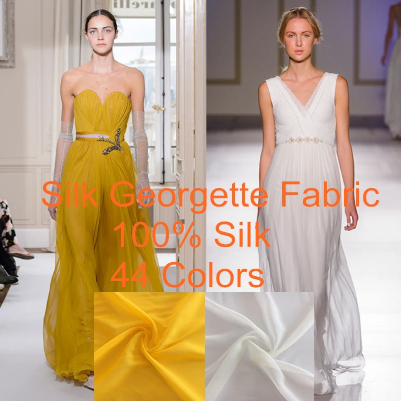 100% шелк жоржет ткань GGT для платья шарф Hajib DIY Цена со скидкой|Шелковые ткани| |