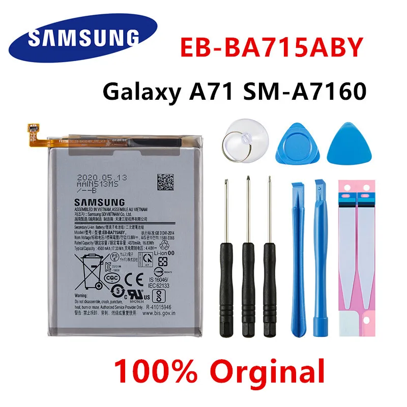 samsung orginal eb ba715aby 4500mah replacement battery for samsung galaxy a71 sm a7160 a7160 mobile phone batteriestools free global shipping