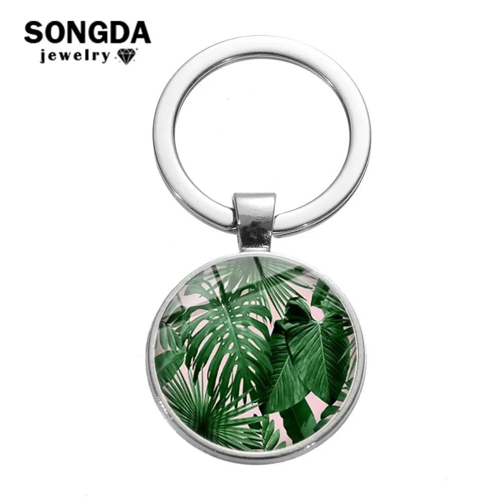 SONGDA тропический брелок с зелеными пальмовыми листьями модный в гавайском стиле