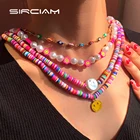 Ожерелье женское ручной работы из полимерной глины, с бусинами, имитацией жемчуга, ожерелья медведь