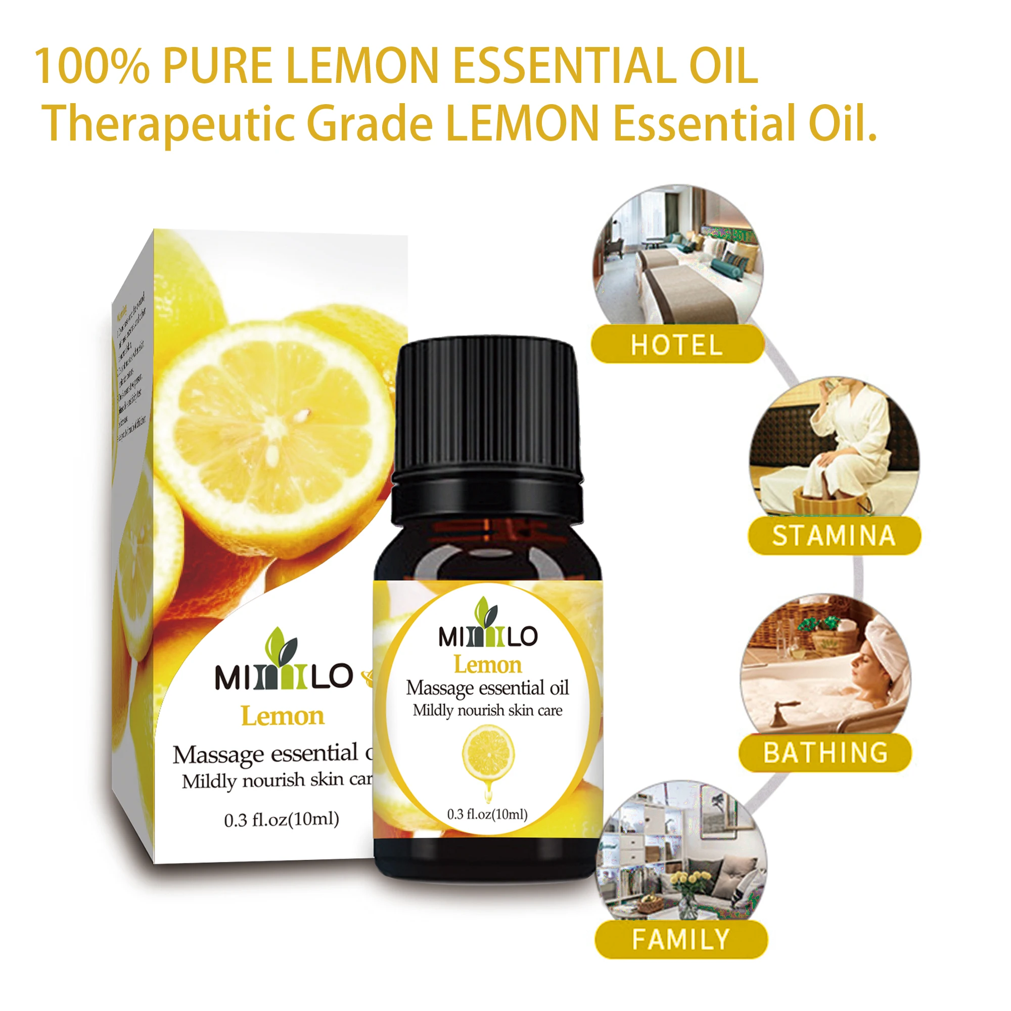 100% чистое натуральное эфирное масло лимона отлично подходит для полировки