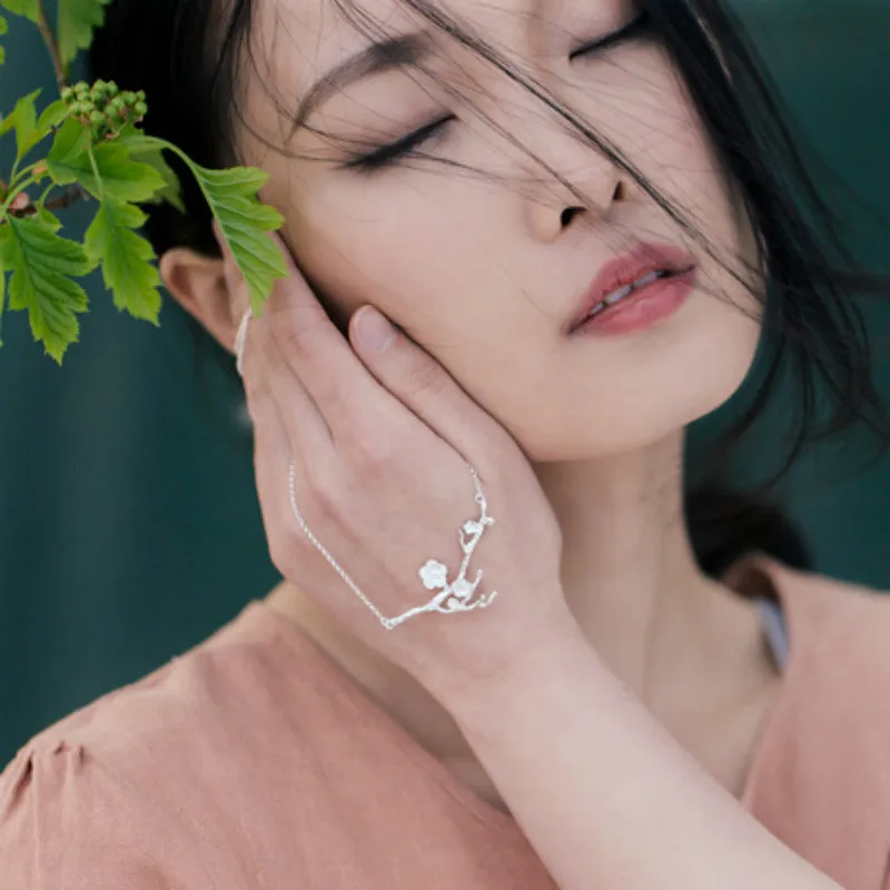 Ожерелье женское из серебра 925 пробы с цветком вишни | Украшения и аксессуары