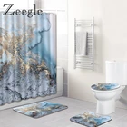 Коврик Zeegle для ванной комнаты с мраморным рисунком, комплект занавески для душа, нескользящий коврик с пьедесталом, крышка для туалета, Коврик для ванны с занавеской для душа