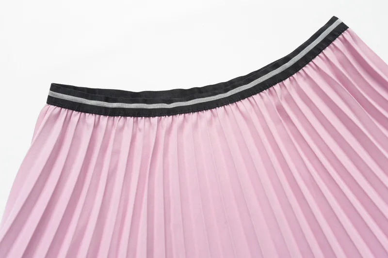 2019 Женская Осенняя плиссированная юбка с высокой талией женские трапециевидные