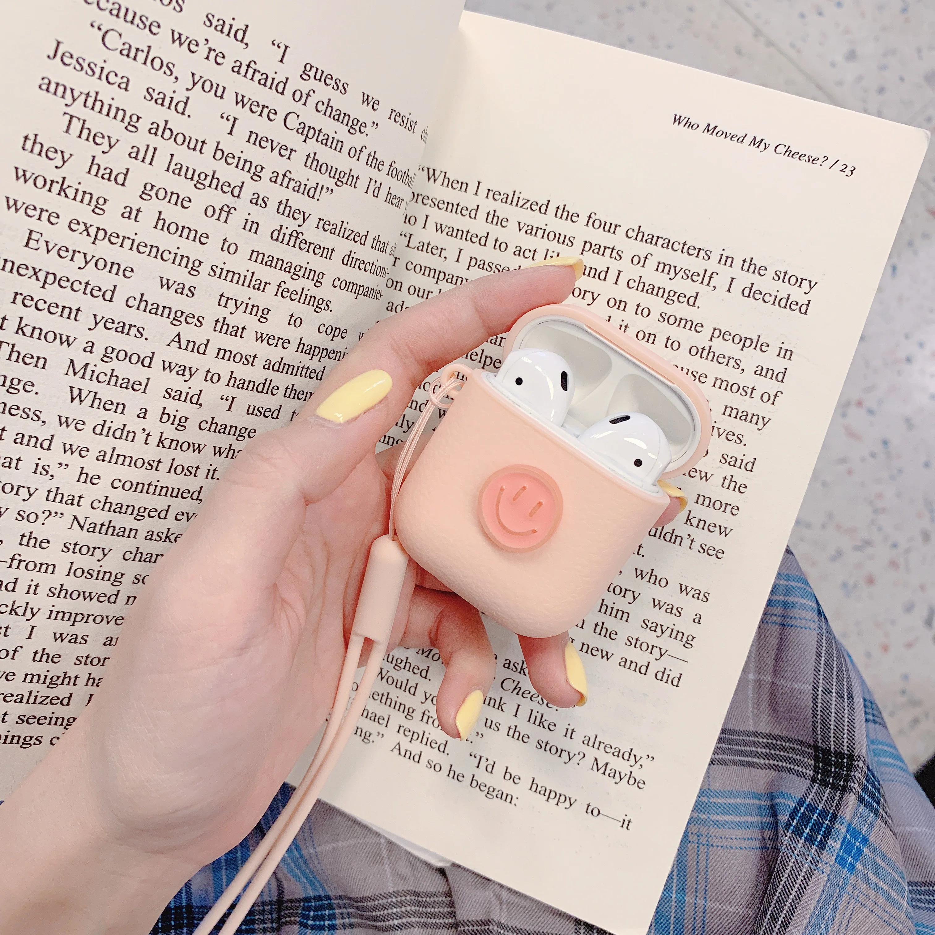 Чехлы с мультяшной улыбкой для AirPods12 Bluetooth беспроводные наушники корейский