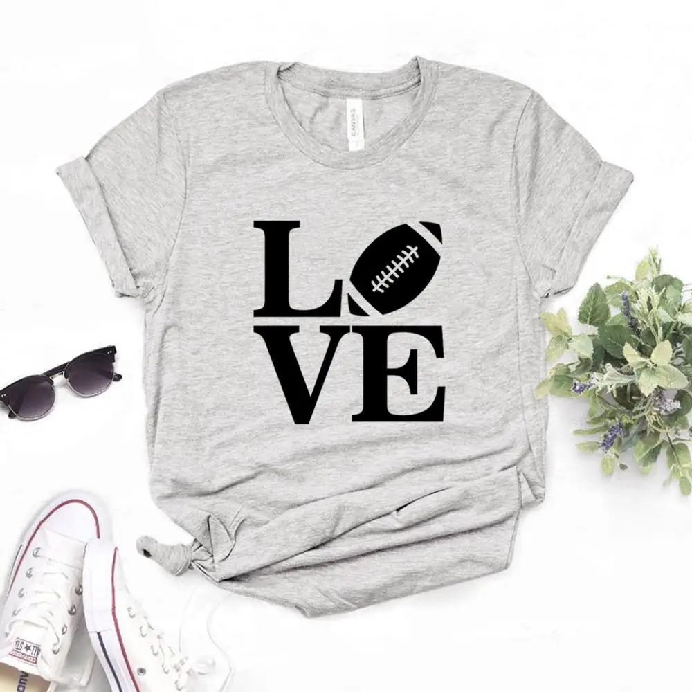 

Football Love Print Women Tshirts Cotton Casual Funny t Shirt For Lady Yong Girl Top Tee Hipster 6 Color NA-857