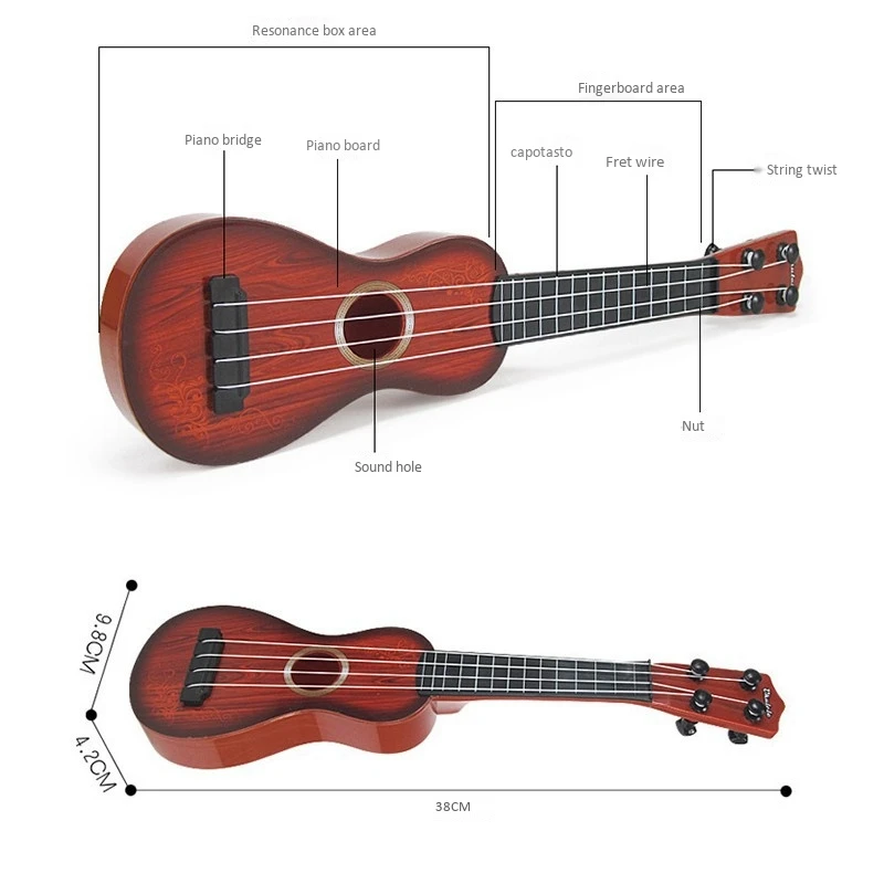 4 струнной акустической гитары детская игрушка яркие звуки и реалистичные строки