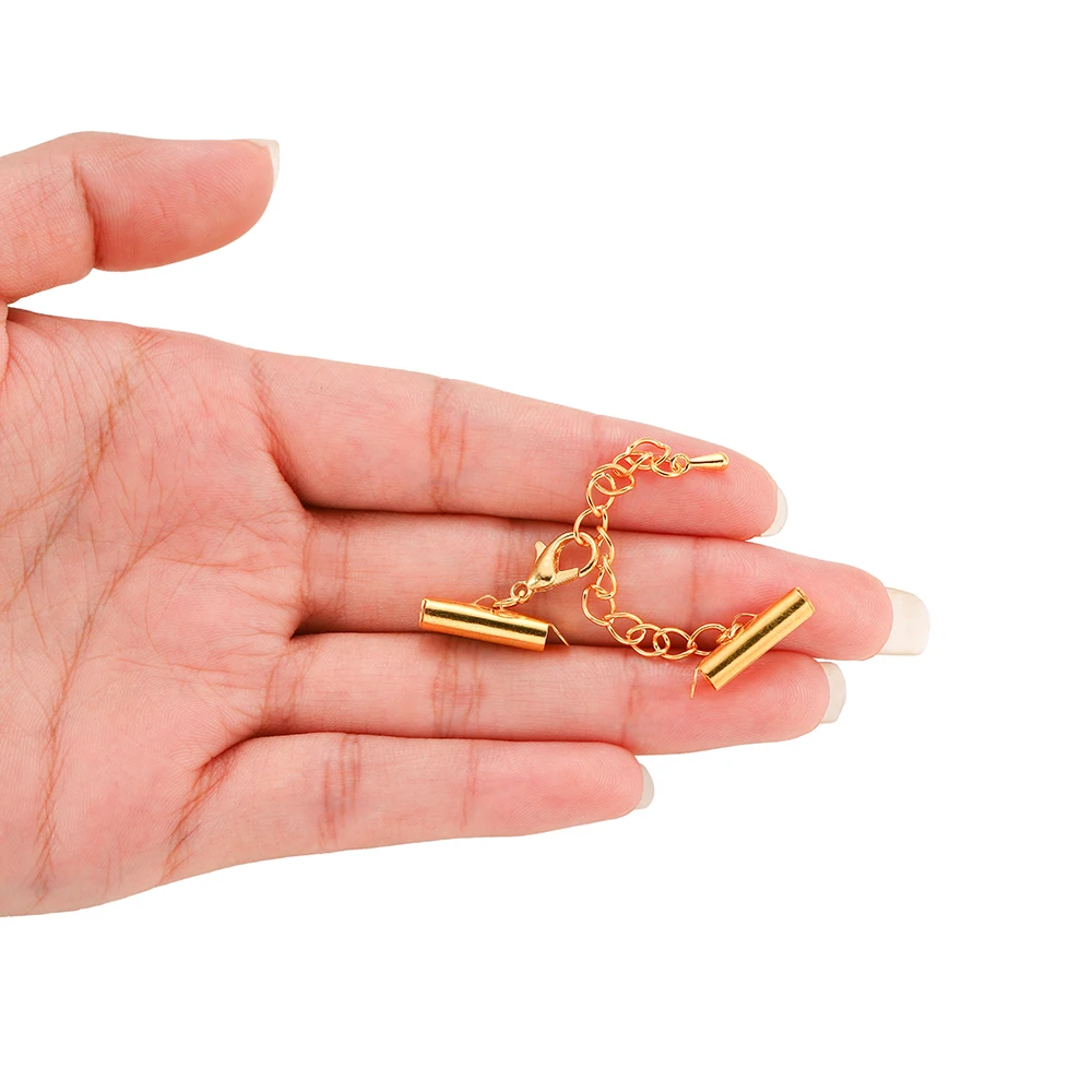 10Sets/Lot 10-40mm Lobster Clasps Hooks Extending Chain Bracelet End Connectors Slider Clasp For DIY Jewelry Making Finding
