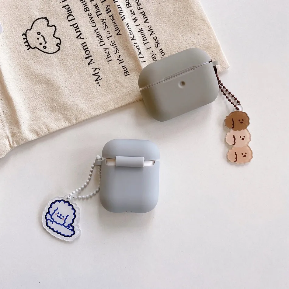 Чехол для AirPods милый мультяшный чехол наушников с изображением медведя и щенка
