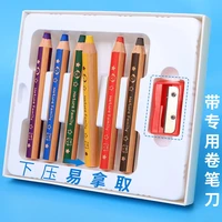 colored pencils kindergarten childrens art painting graffiti deli thick rod round rod painting brush set 6 colors