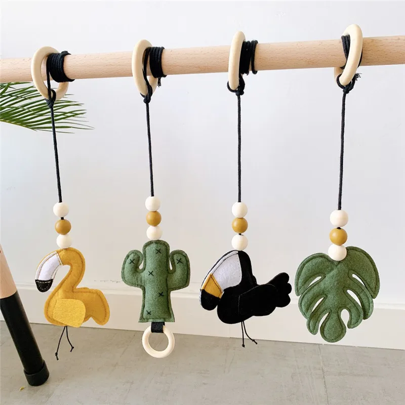 Nordic Baby Gym Play Nursery Sensory Ring-pull Toys Kids Room Decoration Ornament Accessories Wooden Fitness Rack Hanging Decor