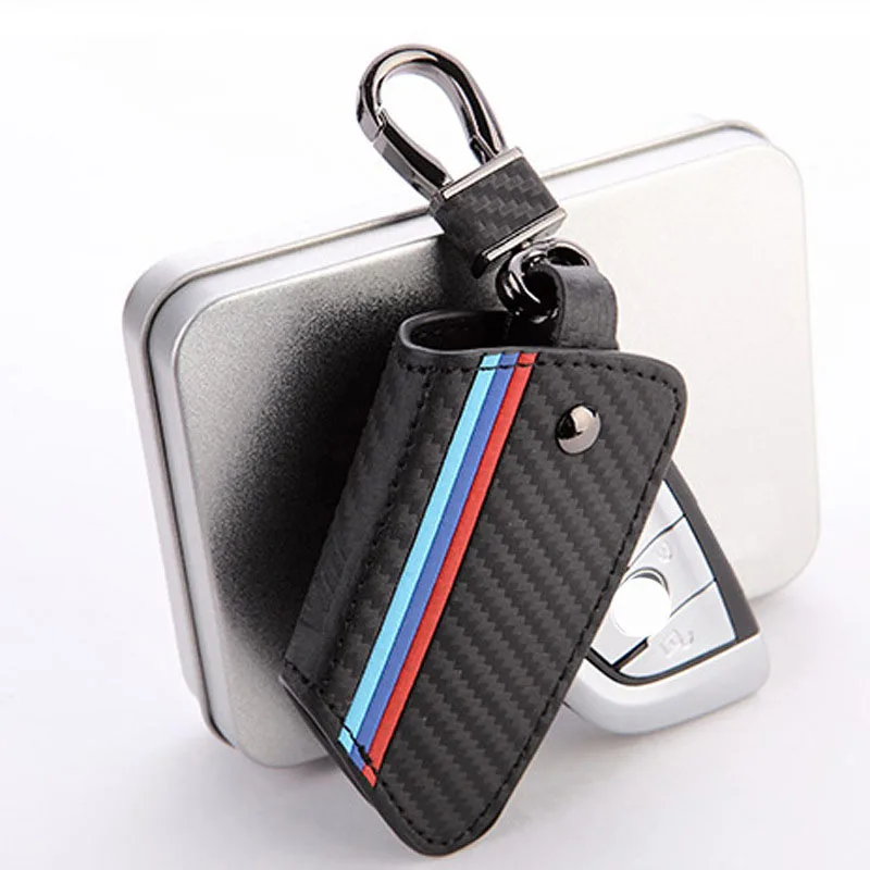 

Car Key Cases Carbon Fiber Stripes Key Cover Protection Key Holder For B_MW E30 X5 E70 E91 G30 Serie 1 E90 E34 X5 E53 F31 X3 E83