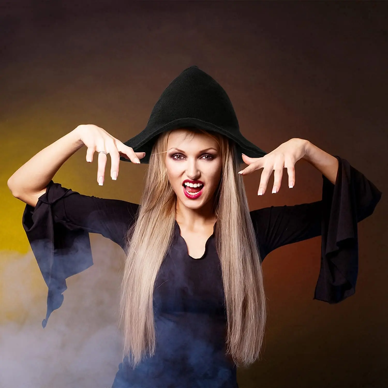 Новинка 2021 лидер продаж Женская Современная шерстяная шляпа ведьмы складной