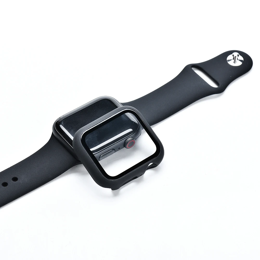 360 Full Cover Tempered Glass for Apple Watch 45mm 44mm 42mm 40mm Series7 6 SE 5 Curved Edge Frame Screen Protector for iWatch