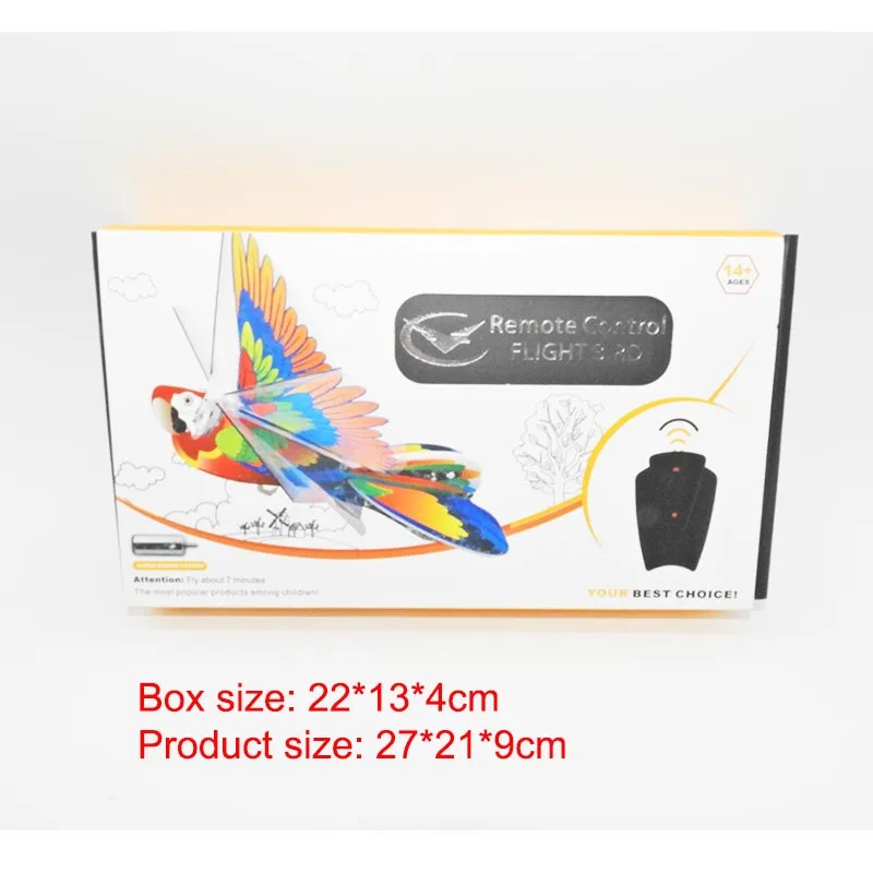parrot Пульт дистанционного управления летающая птица игрушка RC орел самолет Попугай животное Дрон НЛО 2 канала Радио Играть лето праздник игры малыш квадрат Забавный - Цвет: parrot