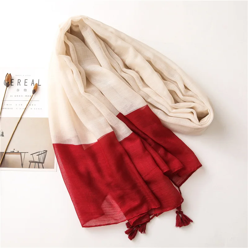 Женский дизайнерский шарф в этническом стиле длинный весенний бежевого или