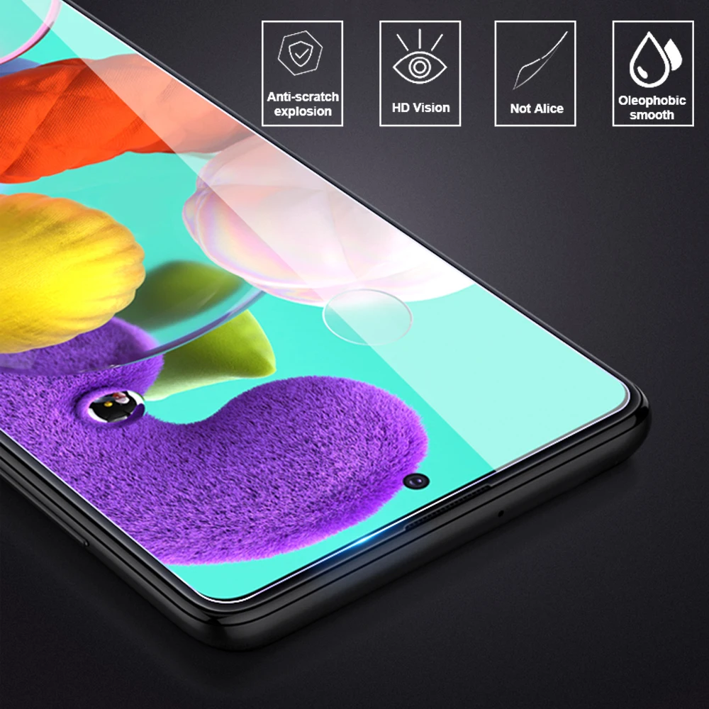 Закаленное стекло для Samsung Galaxy A71 A51 защитная пленка экрана и объектива камеры 1-2