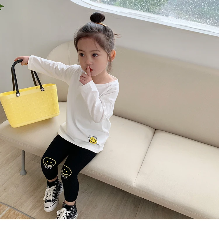 

2021 Spring Autumn For 2-8 Years Children Tops Tees Cotton Cartoon Print Basic Little Baby Kids Girls Long Sleeve T Shirts