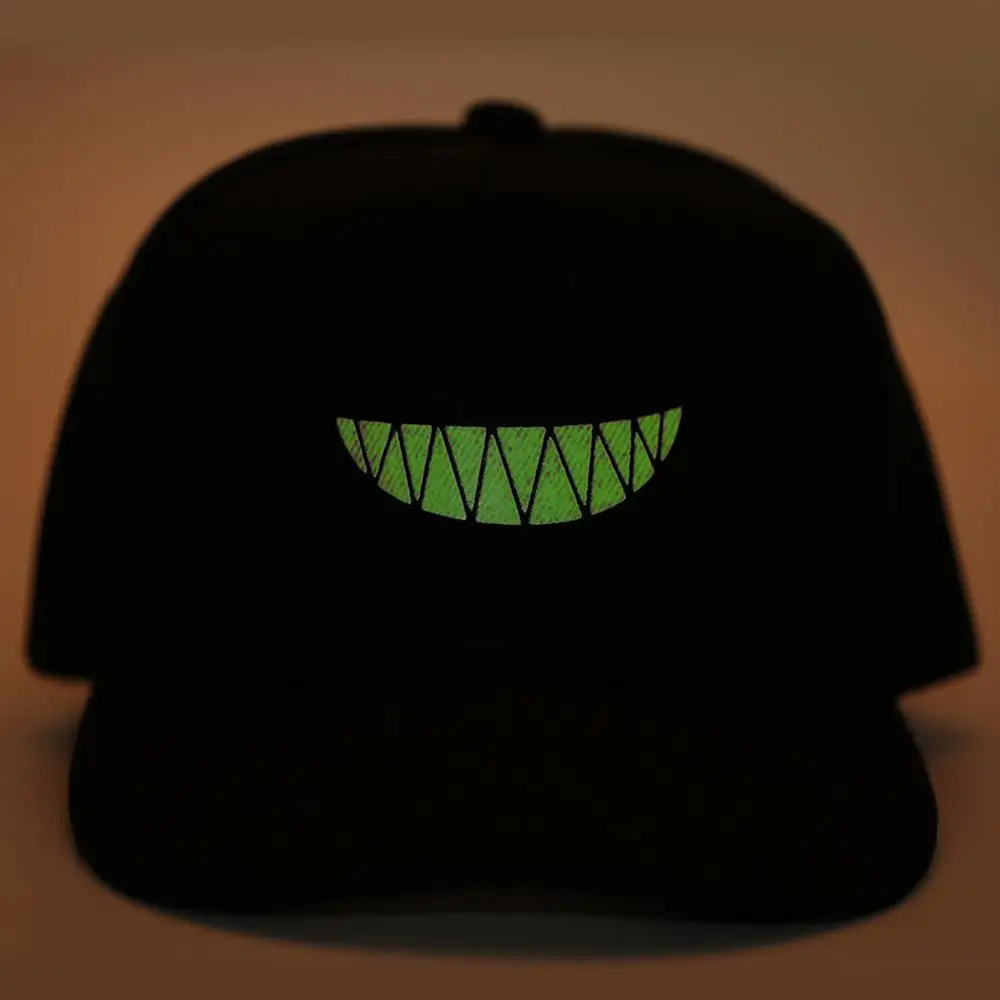 Черная флуоресцентная бейсбольная кепка Tusk Snapback подарок на Хэллоуин