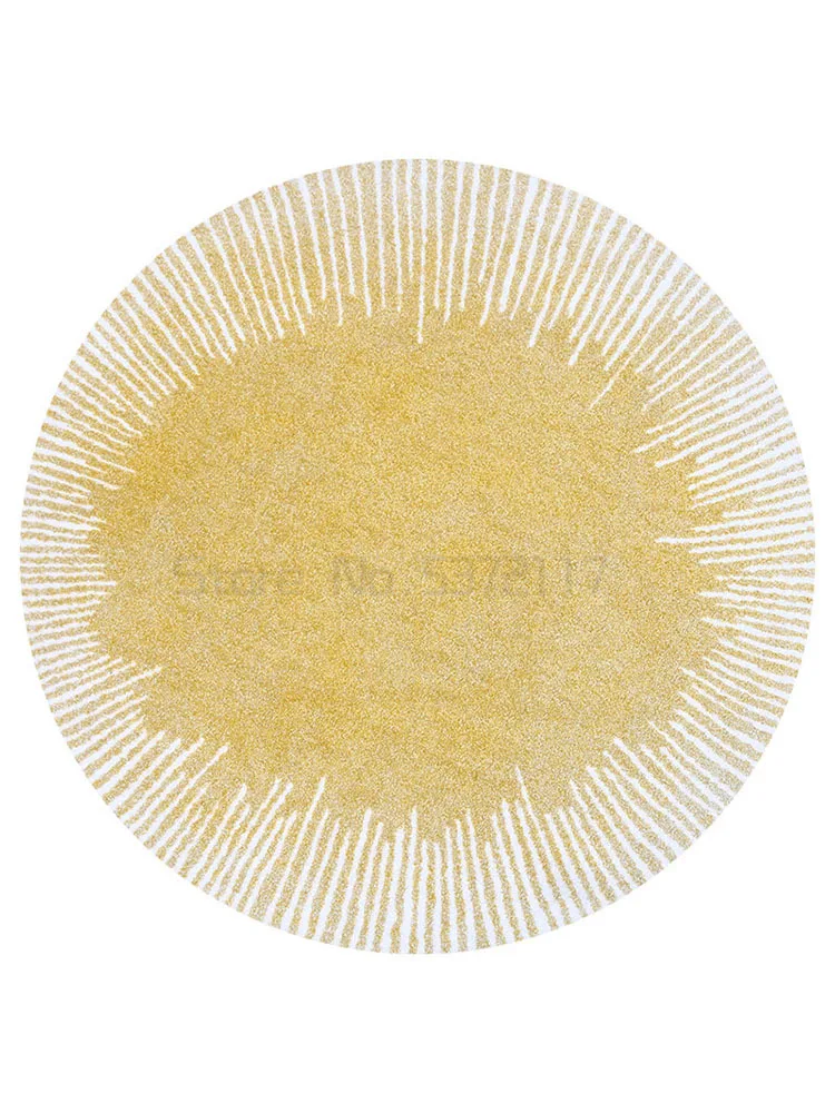 

Круглый ковер для гостиной в скандинавском стиле, роскошное поворотное кресло для спальни, современное минималистичное желтое одеяло для к...