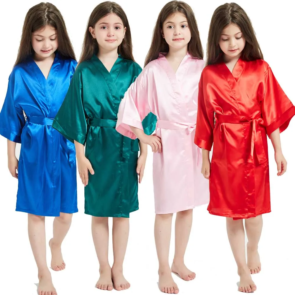 

Summer Girls Robes Silk Dresses Bathrobe Pajamas Kimono Clothing for Girls Children Clothes Nightgown Baby Bathrobe Night Dress