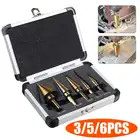 653 шт. кобальтовое ступенчатое сверло из быстрорежущей стали 4241 HSS ступенчатое сверло с титановым покрытием с центральным перфоратором набор сверл для отверстий резак набор инструментов для сверления