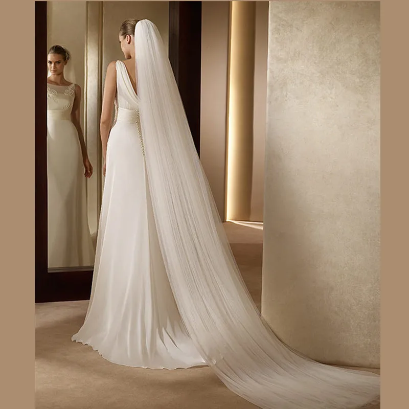 Элегантные свадебные аксессуары 3 метра многослойная свадебная вуаль белая