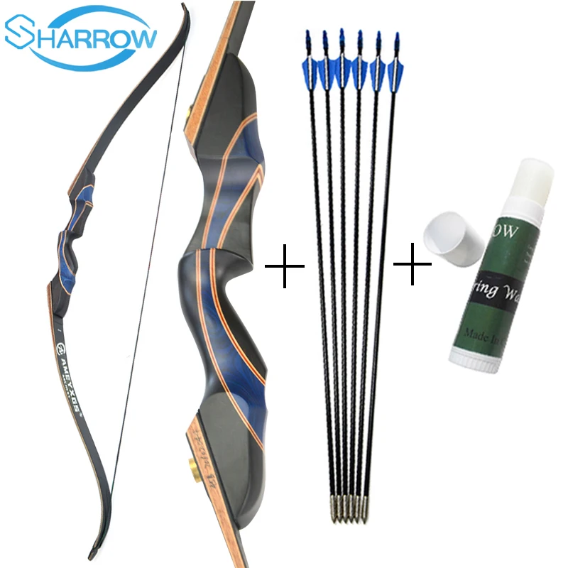 Рекурсивный лук для стрельбы из лука 56 дюймов 20 50 фунтов традиционный с 6 стрелами