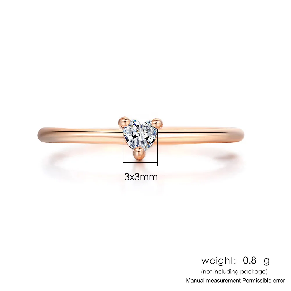 

Rings For Women Little Heart Shaped Gold Color Wedding Engagement Ring Jewellry Zircon Romantic Fashion Jewelry KBR014-M