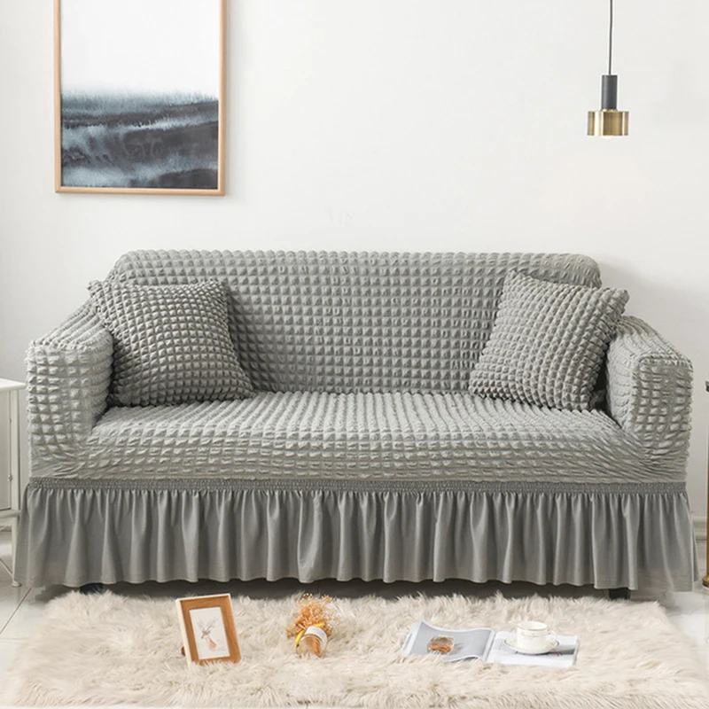 

1/2/3/4-Seater Elastic Sofa Cover With Skirt All-inclusive Couch Slipcovers for Living Room Furniture decor L-Shape Sofa Covers