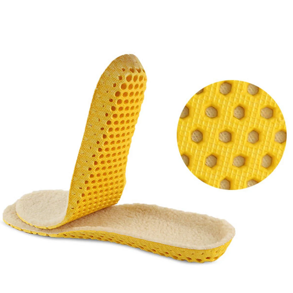 

1Pair Wool Insoles Warm Shoe Insoles Honeycomb Sneaker Inserts for Women Men