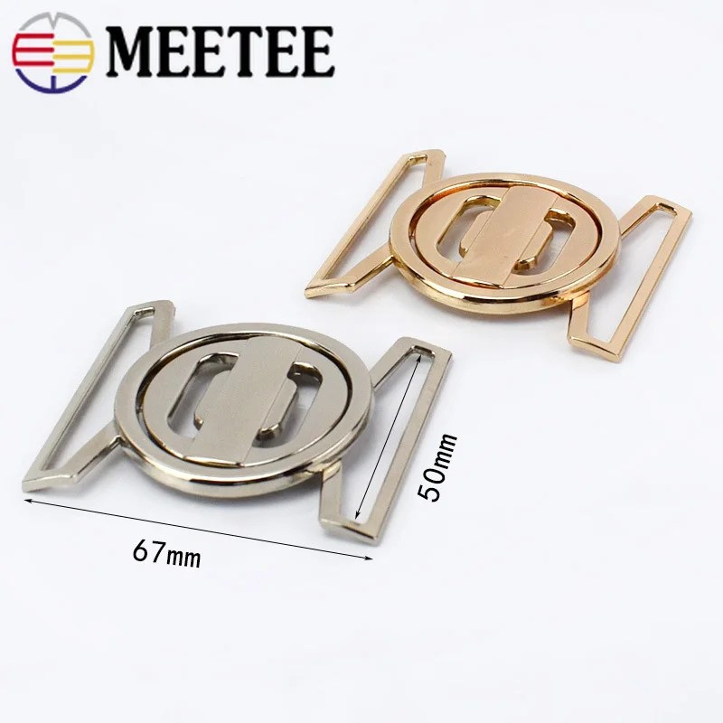 2/4 шт. Meetee 50 мм металлическое пальто с пряжками декоративные кнопки поясные