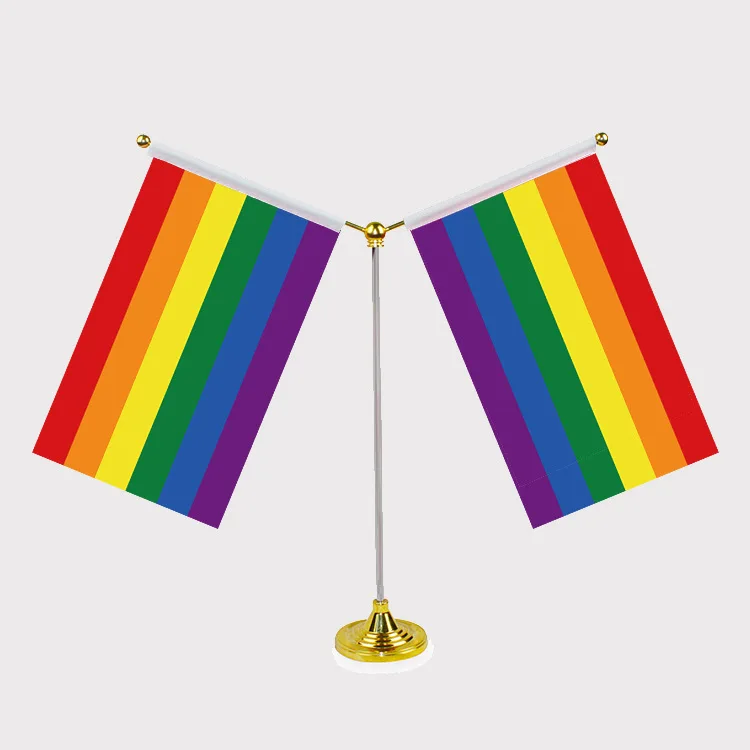 

Desktop flag Stainless steel Y-shaped flag stand Rainbow Flag Rainbow Gay Lesbian Homosexual LGBT Pride