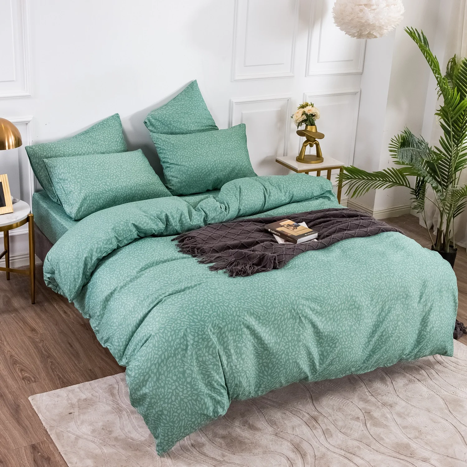 

LOVINSUNSHINEDown Suit Set of Large Queen Single Mixer Tattoo Tattoo Leopard Non-bed Single Bedding Triple Set Size 220x240 cm