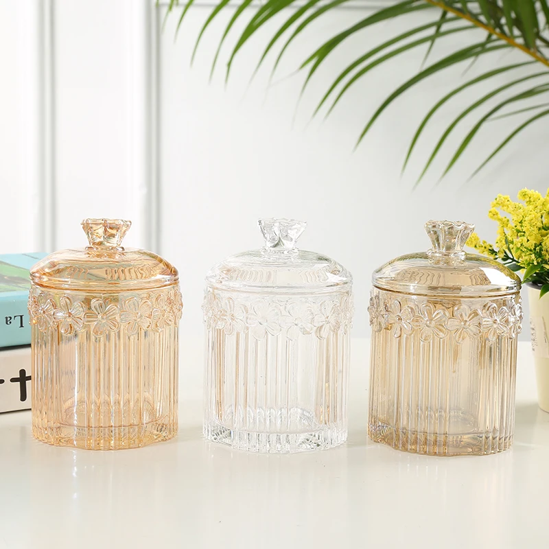 Стеклянная коробка для зубочисток прозрачная крышка контейнер хранения ватных