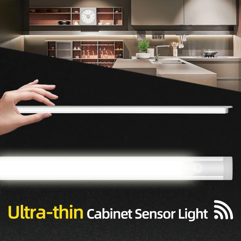 

LED Motion Sensor Light Ultra-Thin Under Cabinet Soft Human Body Induction Lamp for Kitchen Closet Showcase Indoor Recessed Bar