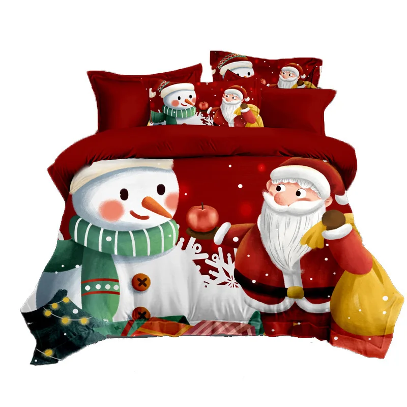 

Polyester bedding set three-piece Christmas bedding set quilt cover quilt cover quilt cover pillowcase sheet