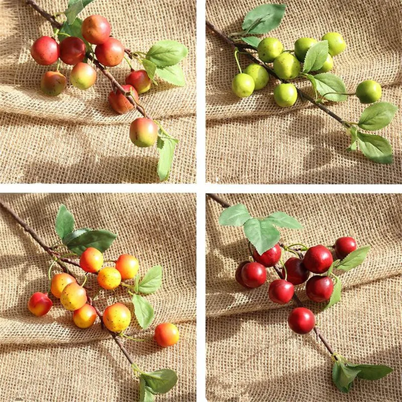 Искусственный длинный ствол 7P яблоко длина 17 52 дюйма имитация фруктов из