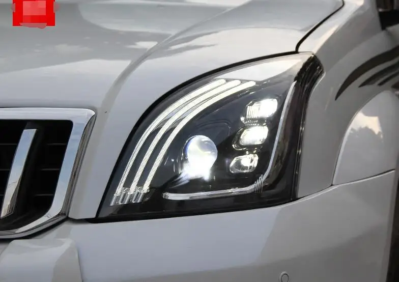 Полный светодиодный фонарь для 2003-2008 года Prado FJ120 светодиодный черный корпус