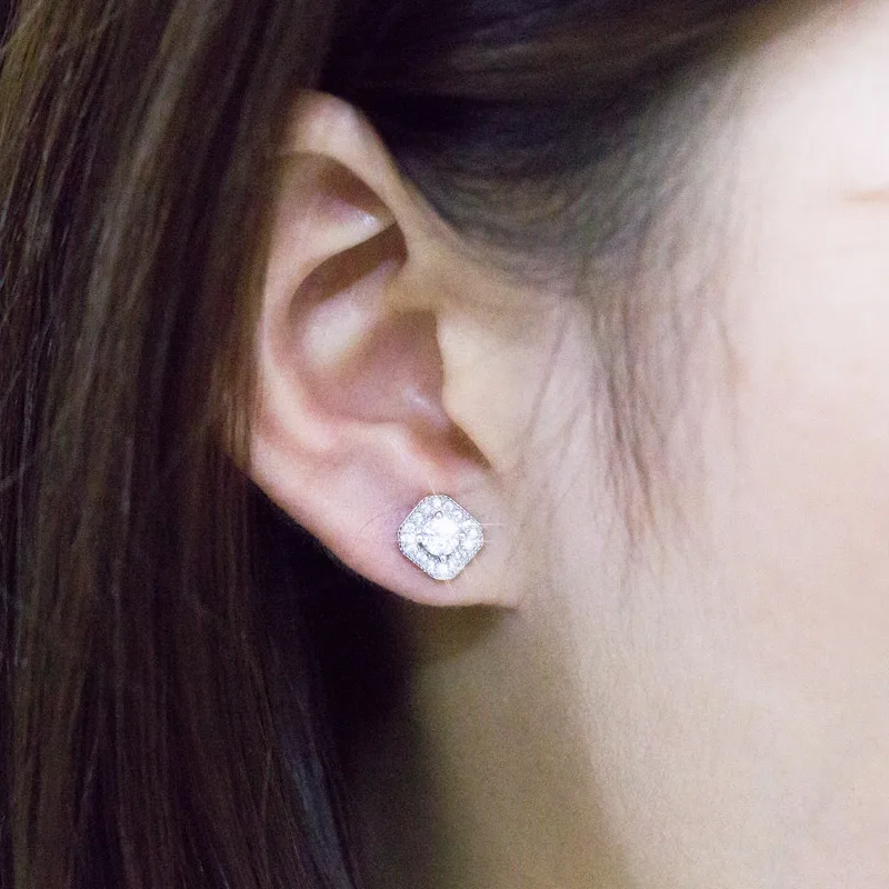 Женские серьги гвоздики Huitan роскошный квадратный дизайн особый Подарок на