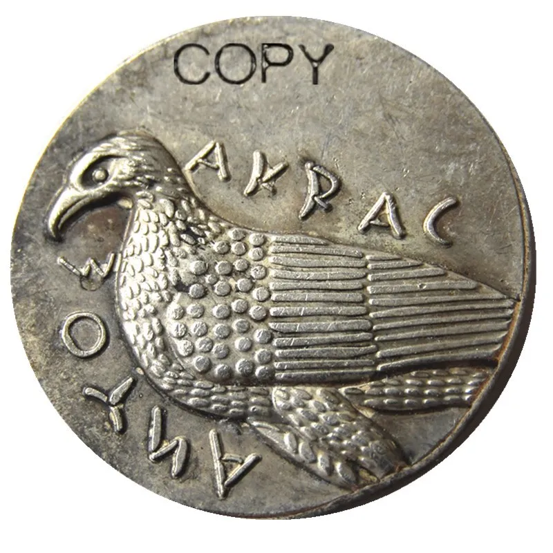 G(35) старинная греческая Серебряная монета Tetradrachm из акрагас Сицилия-450 BC