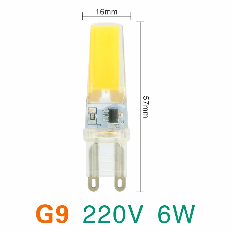 G9 6W 220V LARZI светодиодный G4 G9 E14 лампочка переменного/постоянного тока с регулируемой яркостью 12 В 220 В 3 Вт 6 Вт COB SMD СВЕТОДИОДНЫЙ светильник заменить галогенный прожектор люстра - Испускаемый цвет: G9 6W 220V