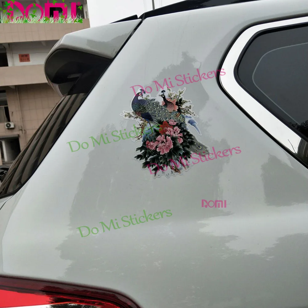 

12.6*17.6CM Coolest Peacock Decor Car Sticker Windshield Bumper Motorcycle Racing Laptop Trunk Wall Vinyl Decal Waterproof PVC