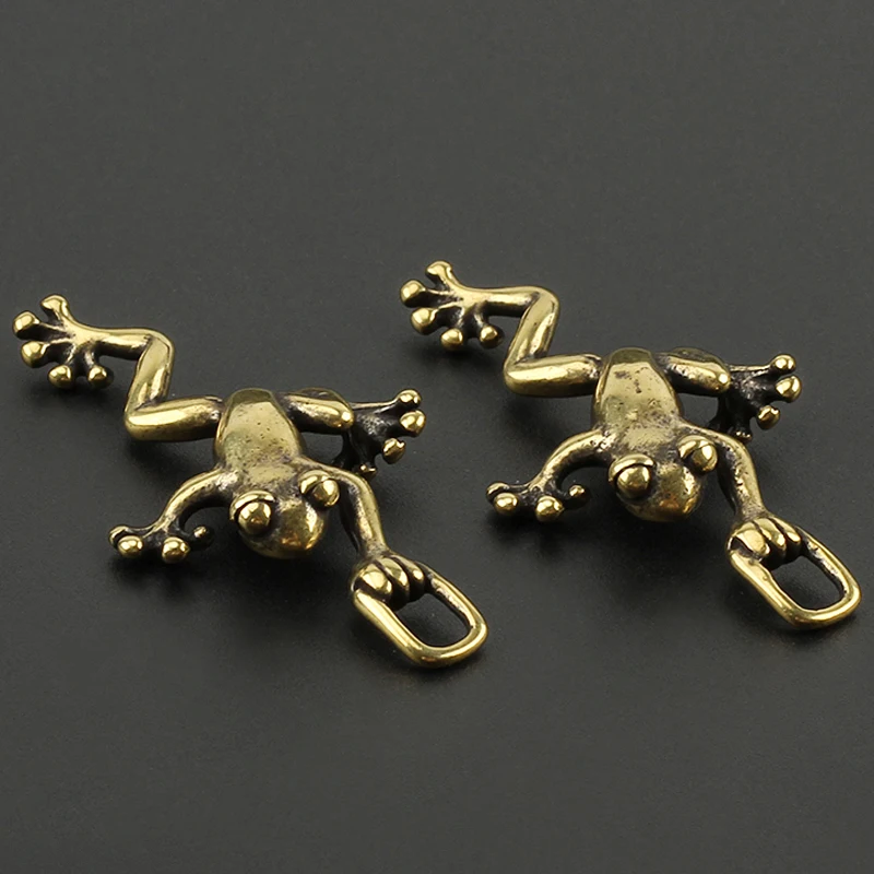 1 шт. миниатюрная латунная статуя лягушки для скалолазания брелок сделай сам