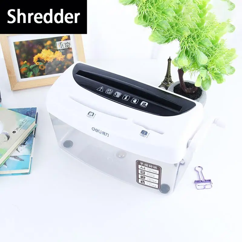 Mini 4l Desktop Manual A4 Shredder Compatible Cutting For Paper & Credit Card & Cd 1 Sheet/shred, Manual Crushing Paper Cutter