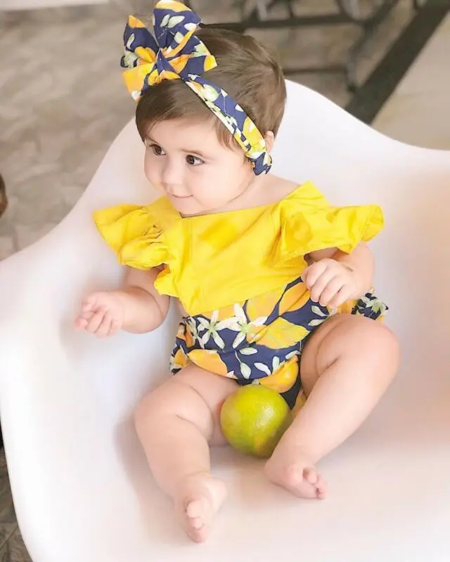 Модный комбинезон с рюшами для маленьких девочек Головной убор Комплект из 2