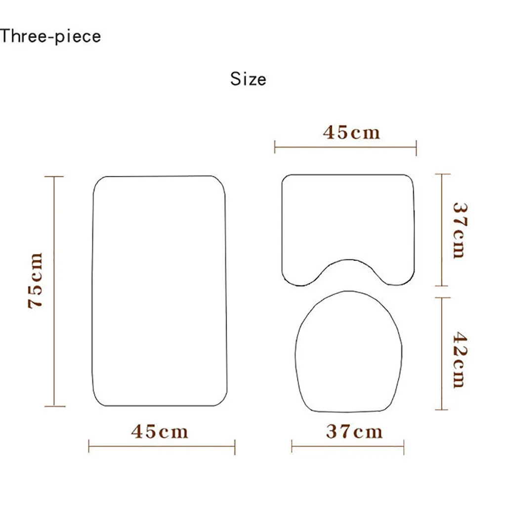 4 шт. нескользящий Набор ковриков для унитаза из полиэстера Рождественский